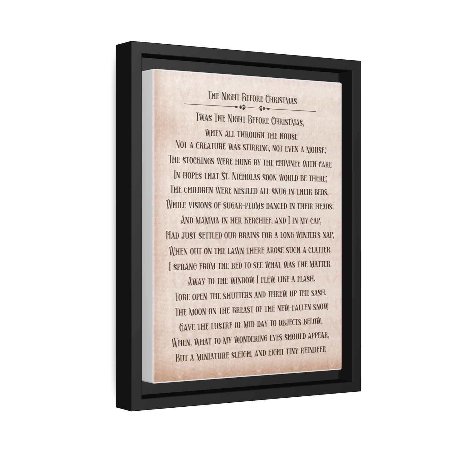 The Night Before Christmas Matte Canvas, Black Frame