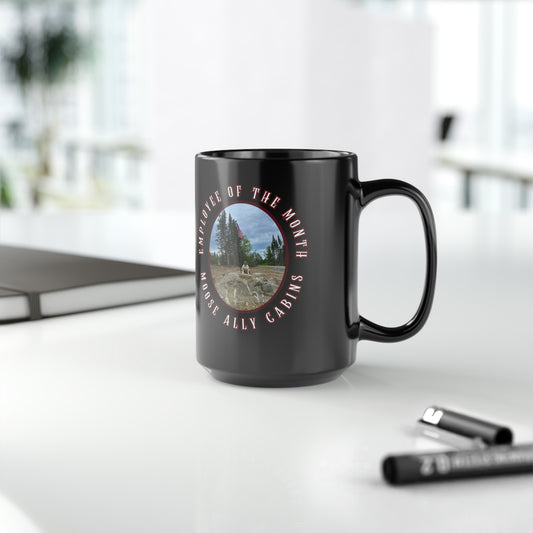 Employee of the Month Moose Alley Black Mug, 15oz