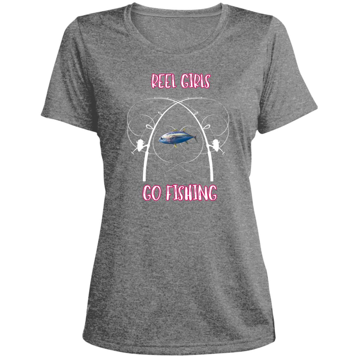 Reel FISHING (2) Gina LST360 Ladies' Heather Scoop Neck Performance Tee