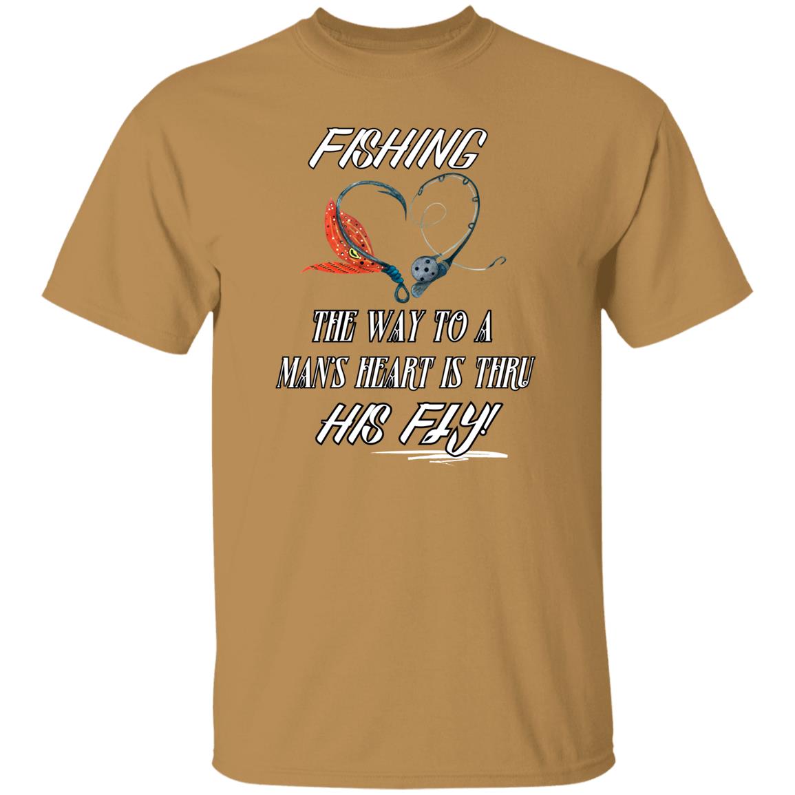 FISHING FLY HEART G500 5.3 oz. T-Shirt