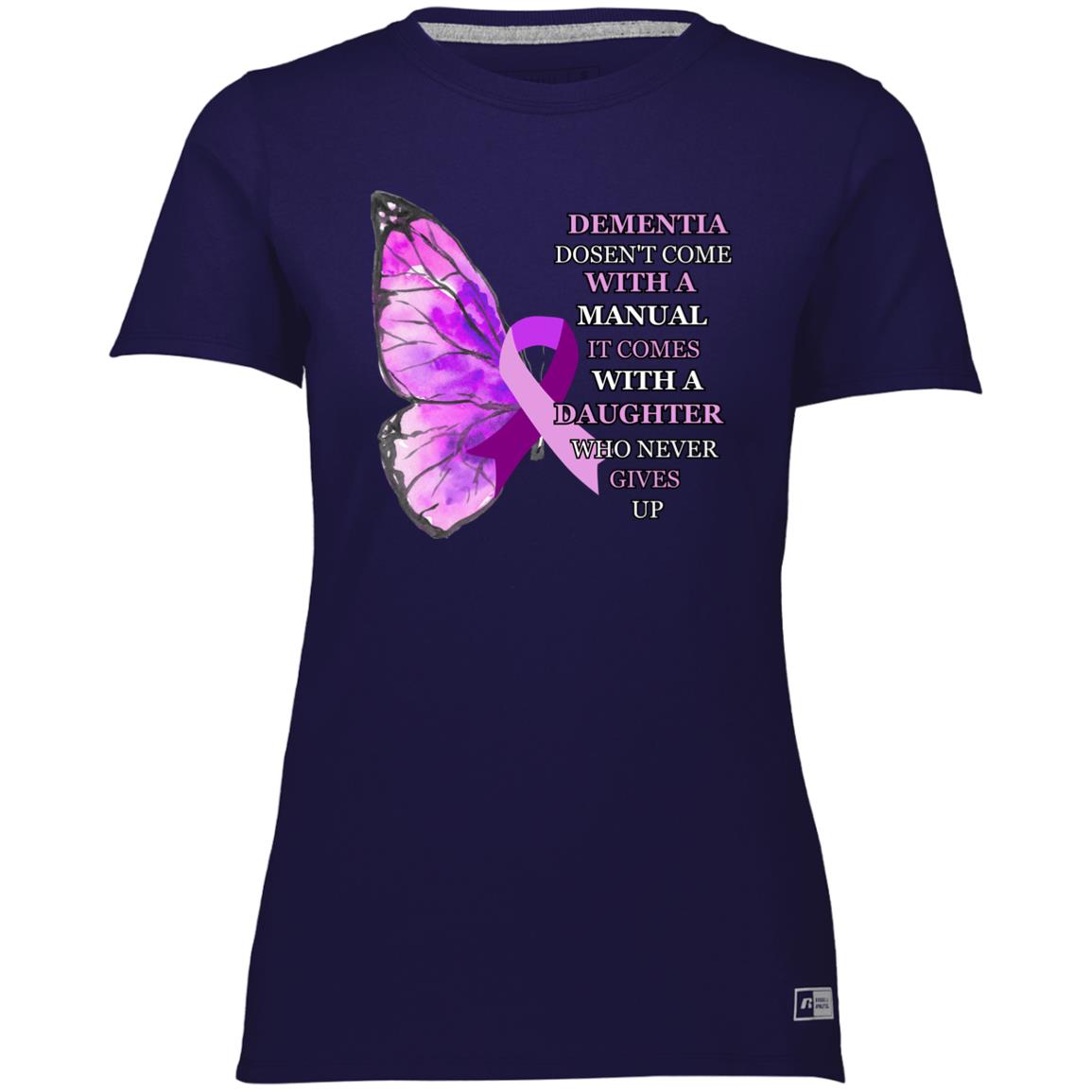 ALZ Daughter Never Gives Up 64STTX Ladies’ Essential Dri-Power Tee