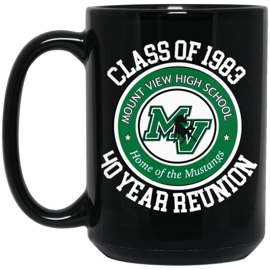 MT View 40th C BM15OZ 15 oz. Black Mug