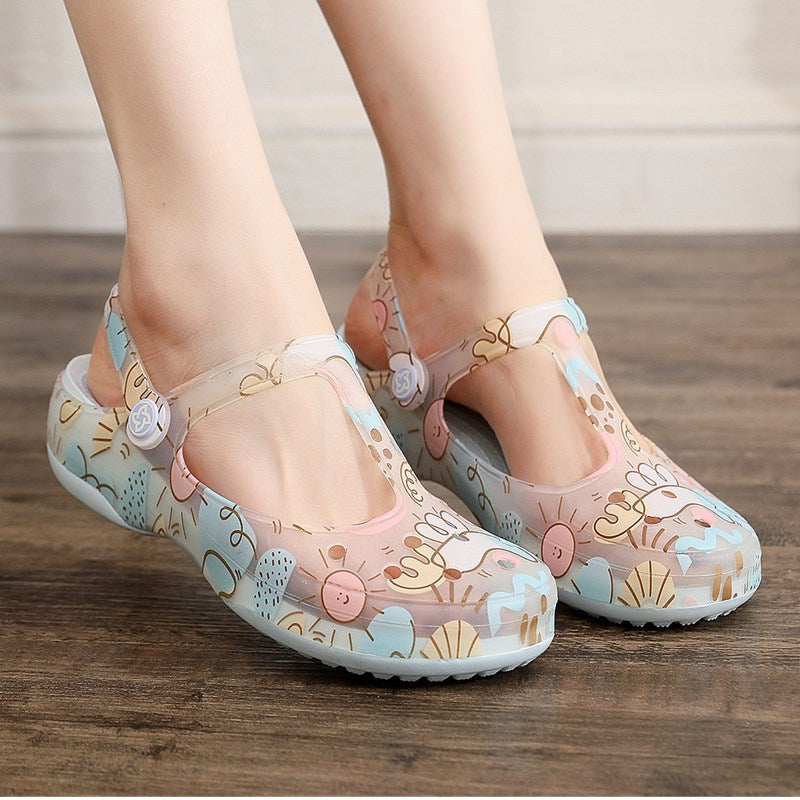 Women's Mules & amp; Clogs Summer Female Sandals 4cm Heel Non-slip Comfortable Light Beach Slippers Ladies Garden Shoes Hw36