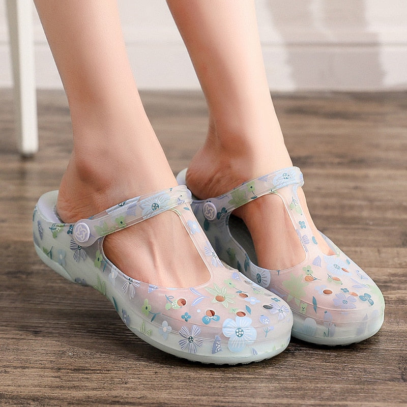 Women's Mules & amp; Clogs Summer Female Sandals 4cm Heel Non-slip Comfortable Light Beach Slippers Ladies Garden Shoes Hw36