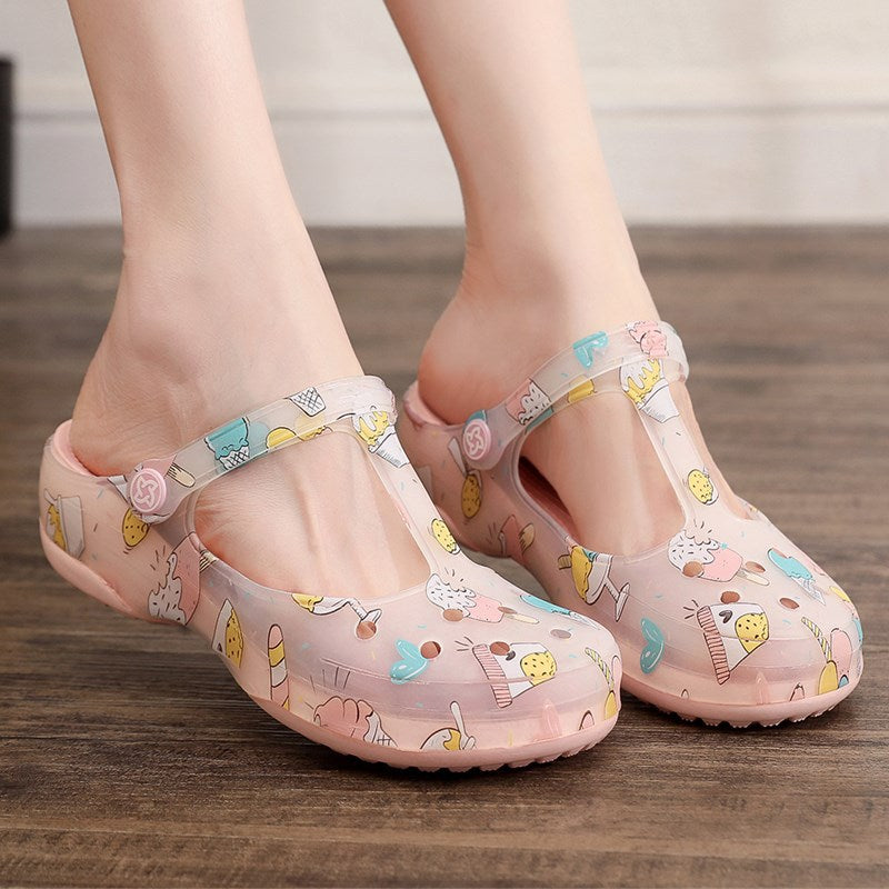 Women's Mules & amp; Clogs Summer Female Sandals 4cm Heel Non-slip Comfortable Light Beach Slippers Ladies Garden Shoes Hw36