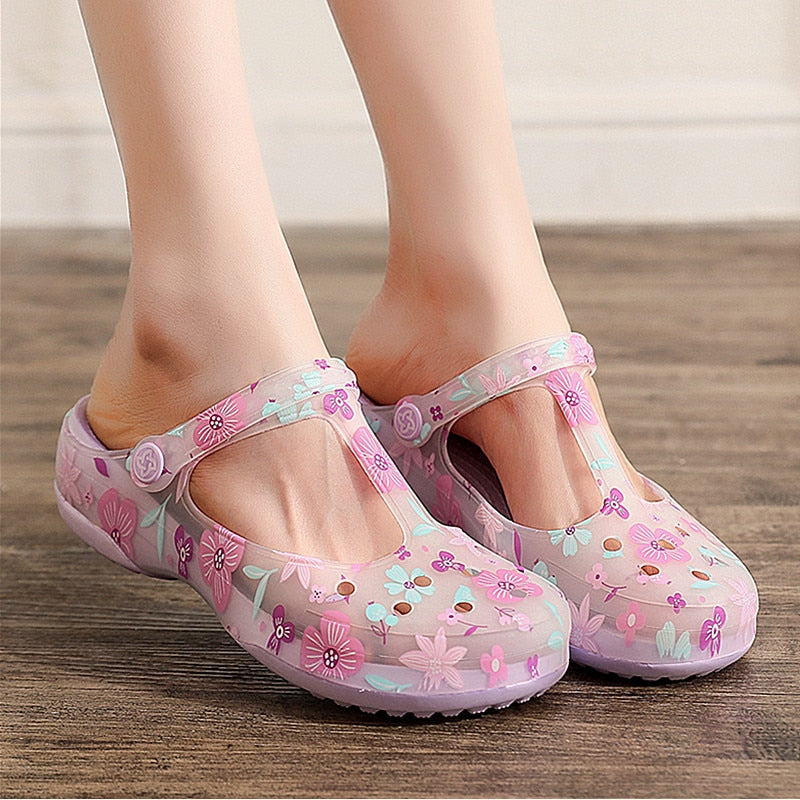 Women's Mules & amp; Clogs Summer Female Sandals 4cm Heel Non-slip Comfortable Light Beach Slippers Ladies Garden Shoes Hw36