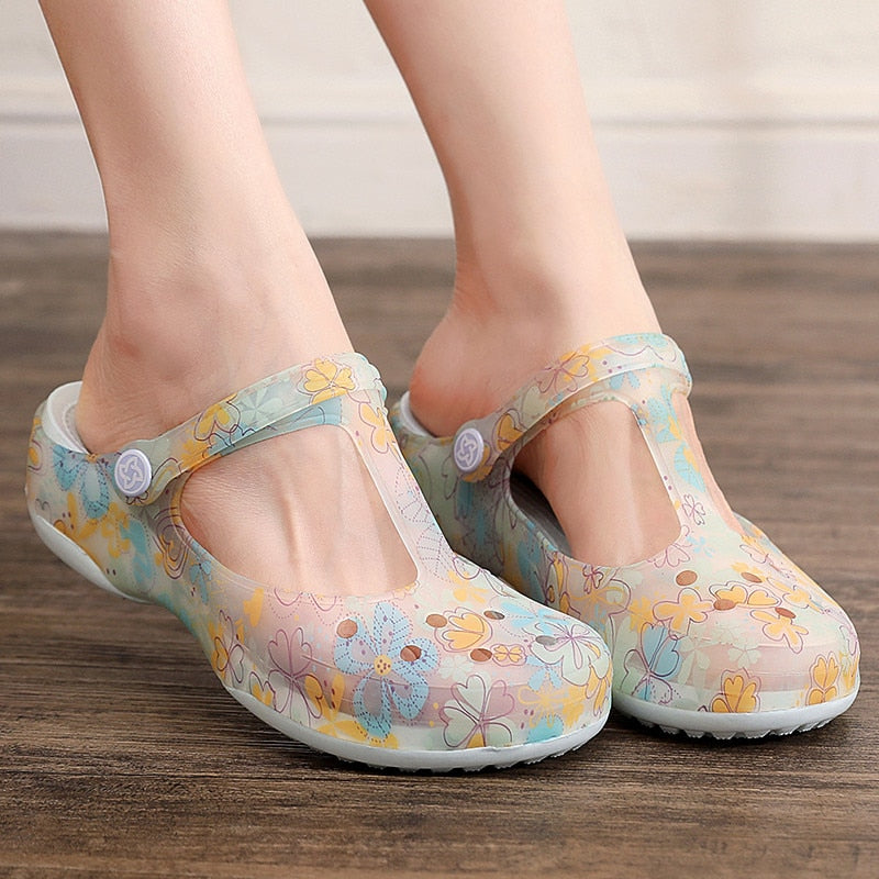 Women's Mules & amp; Clogs Summer Female Sandals 4cm Heel Non-slip Comfortable Light Beach Slippers Ladies Garden Shoes Hw36