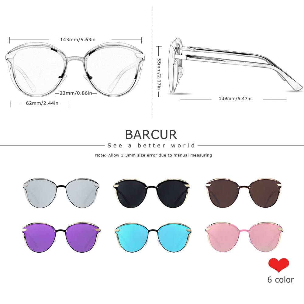 Women's Summer BARCUR Fashion Polarized Women Sunglasses