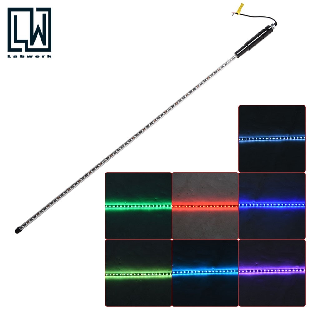 UTV Gear For Polaris RZR 4 Wheeler 3ft RGB Lighted LED Antenna Whip Light Flag Remote ATV