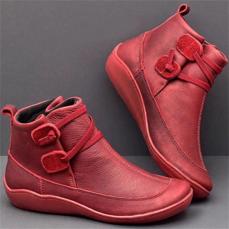 Women's Fall Collection New Autumn And Winter shoes Boots Fat British Wind Retro Boots High Quality PU Waterproof Warm Women&#39;s Booties Mujer Botas 358