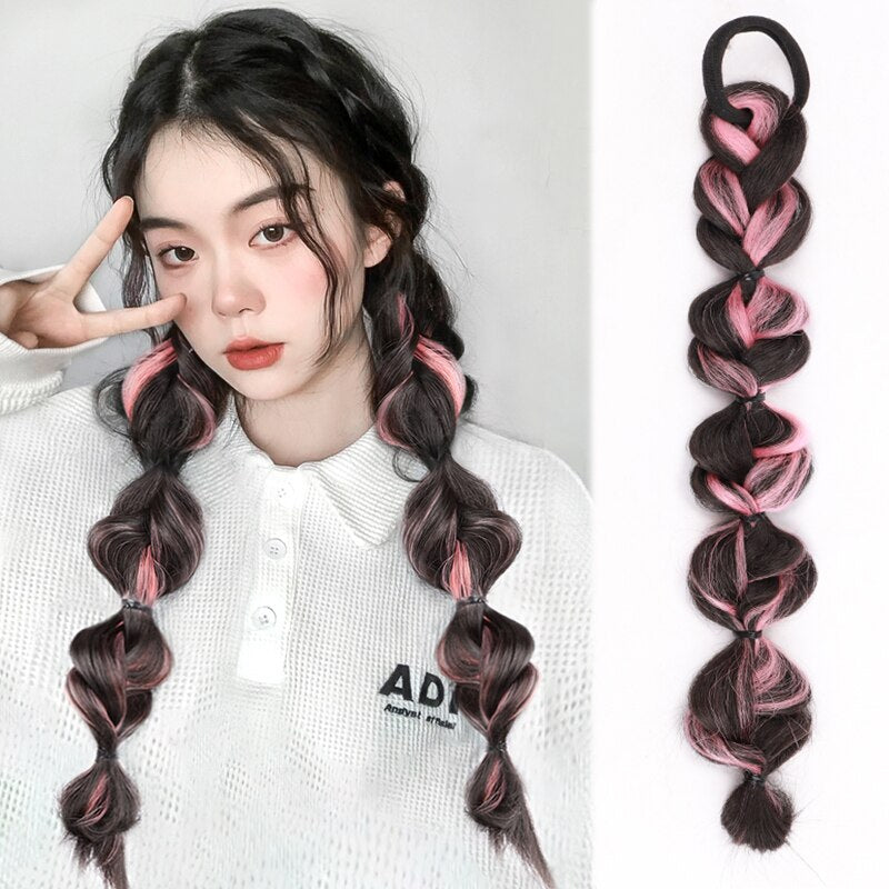 Hair Extensions  Synthetic Bubble Twist Ponytail High Elastic