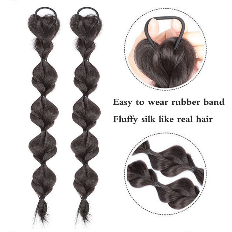 Hair Extensions  Synthetic Bubble Twist Ponytail High Elastic