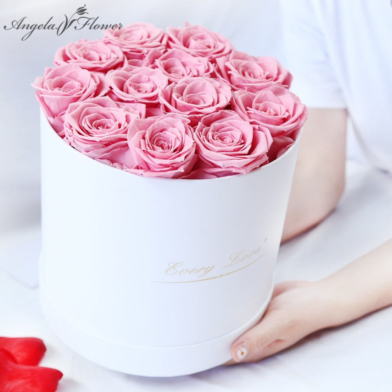 Gifts For Mom Real Preserved Rose Eternal Flower Hug Bucket Gift Box