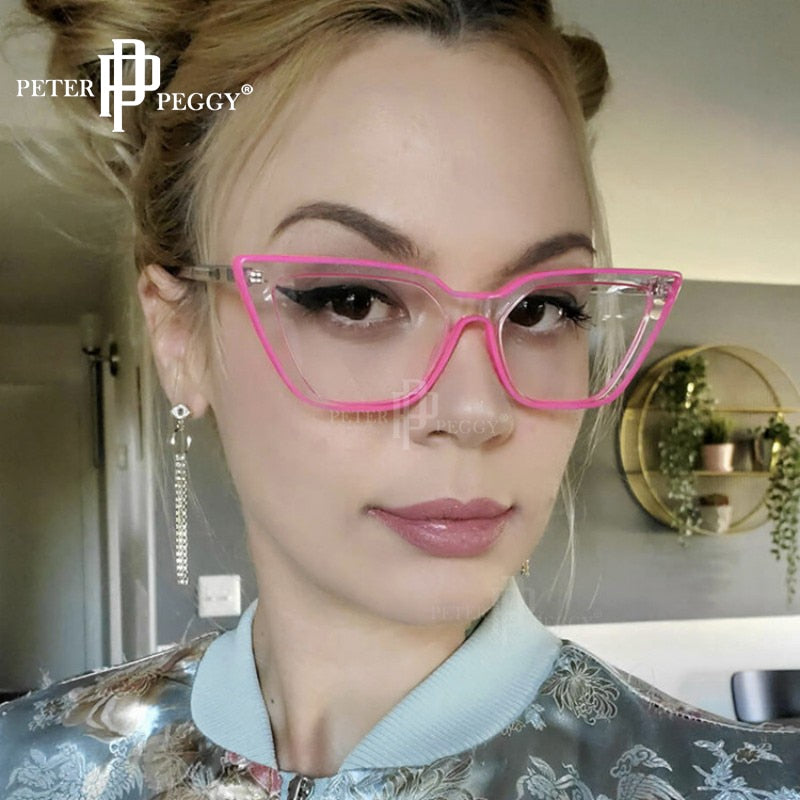 Transparent Computer Glasses Frame Women Men Anti Blue Light cat eye Eyewear Blocking Glasses Optical Spectacle Eyeglass TR90