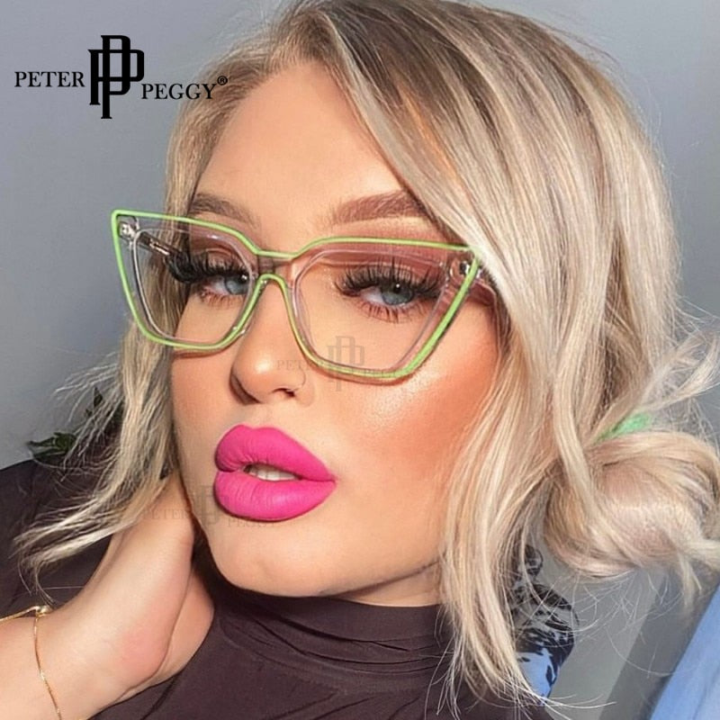 Transparent Computer Glasses Frame Women Men Anti Blue Light cat eye Eyewear Blocking Glasses Optical Spectacle Eyeglass TR90