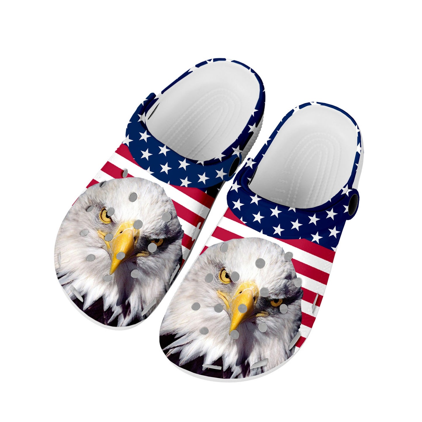 USA Flag America Red Blue White Art Home Clogs Custom Water Shoes Mens Womens Teenager Shoe Garden Clog Beach Hole Slippers