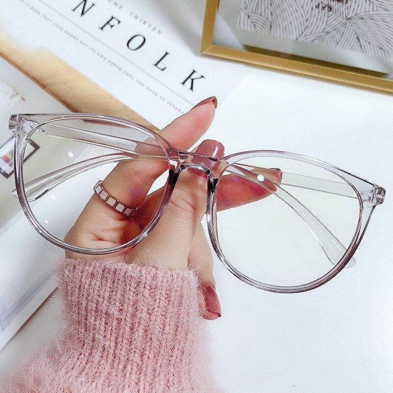 Transparent Anti Blue Light Rounded Glasses